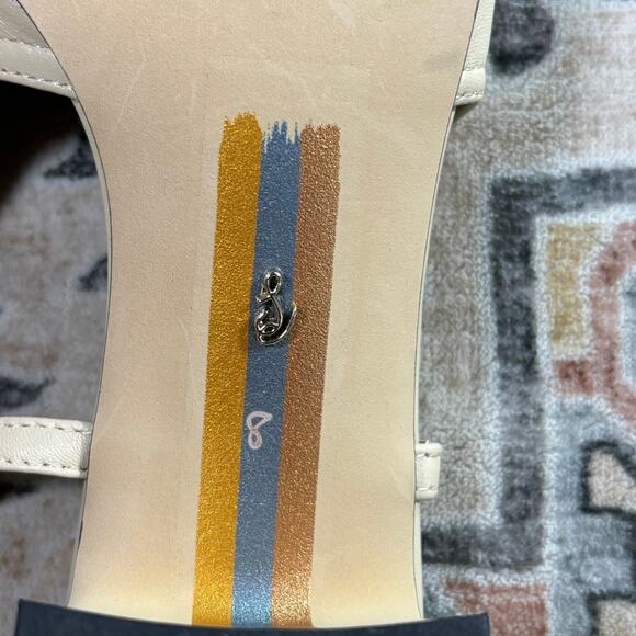 Sam Edelman Tarra Sling Back Cap Toe Pump Tan and Black Kitten Heel Holiday W 8 - Picture 11 of 15